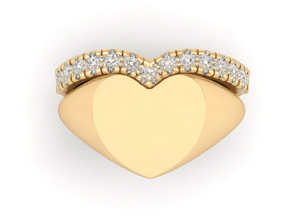 Love Heart Signet Only  ~ YELLOW GOLD