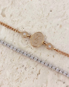 Oval Initial Bracelet