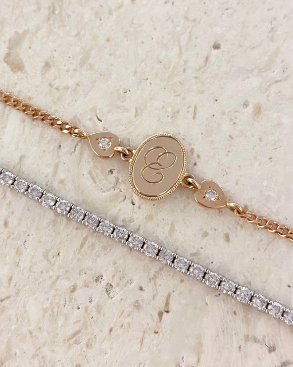 Oval Initial Bracelet