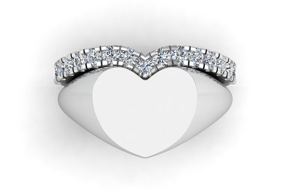 Love Heart Signet Only~ Sterling Silver
