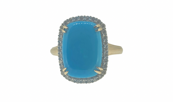 Turquoise + Diamond Ring