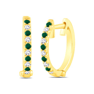 EMERALD + DIAMOND HOOPS