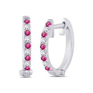 PINK SAPPHIRES + DIAMOND HOOPS