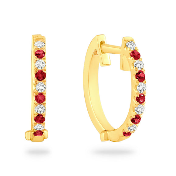 RUBY + DIAMOND HOOPS