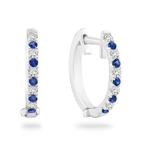 SAPPHIRE + DIAMOND HOOPS