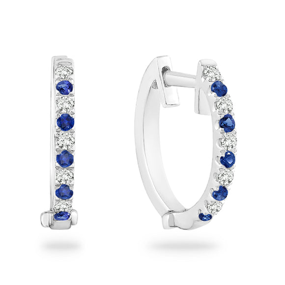 SAPPHIRE + DIAMOND HOOPS