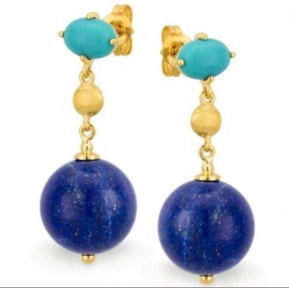 Turquoise + Lapis Earrings