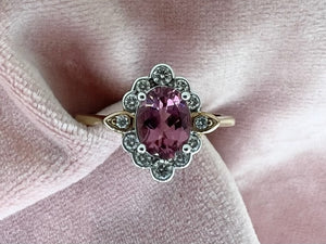 PINK TOURMALINE & DIAMOND RING