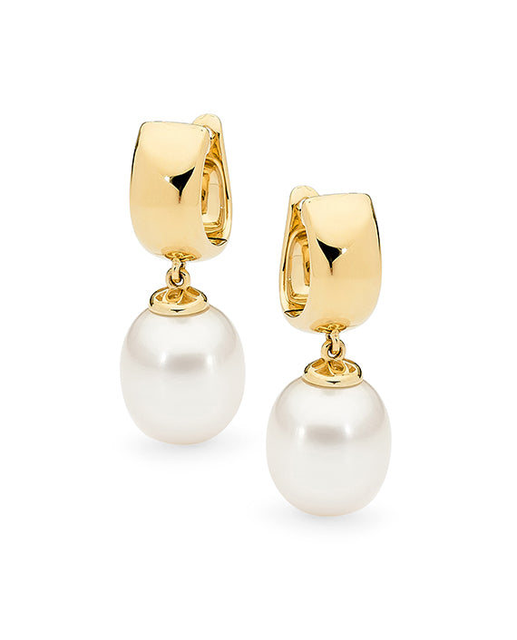 LARGE PEARL HUGGY EARRINGS