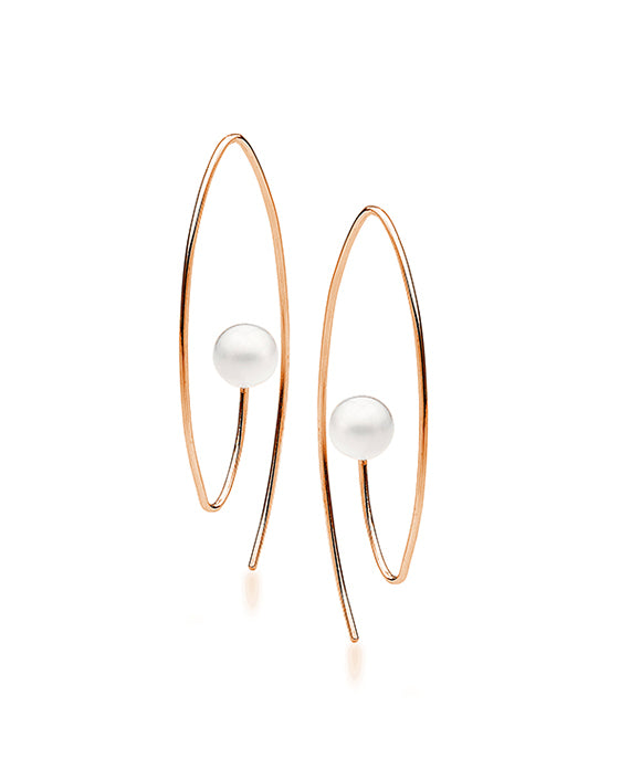 9CT GOLD FRESHWATER PEARL HOOK EARRINGS