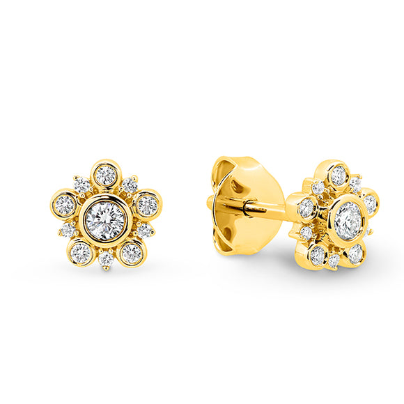 VINTAGE FLOWER DIAMOND STUDS