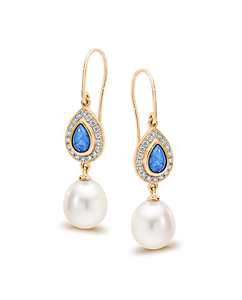 OPAL, PEARL + DIAMOND EARRINGS OE007-9Y