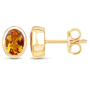 CITRINE + GOLD STUDS