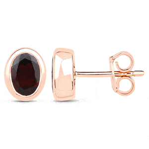 ROSE + GARNET STUDS