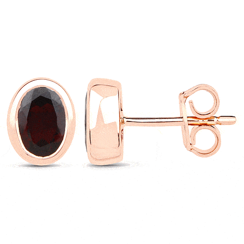 ROSE + GARNET STUDS