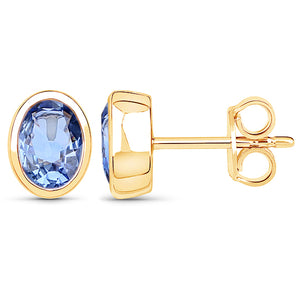 SAPPHIRE + GOLD STUDS