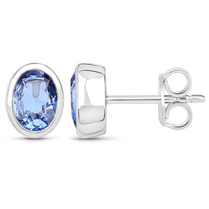 SAPPHIRE + WHITE GOLD STUDS